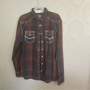 BKE large western button down shirt athletic fit great condition